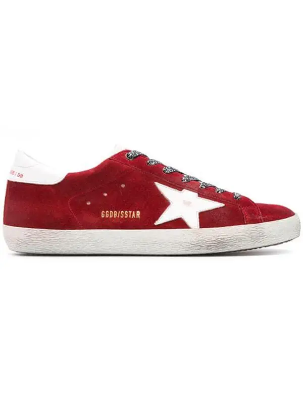 Golden Goose Red Suede Superstar Sneakers $519