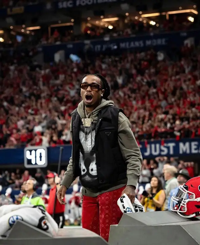 Quavo outfit in Prada, Givenchy, and Jacques Marie Mage, 2021
