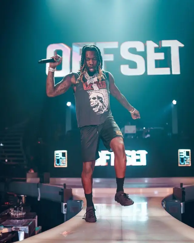 Offset outfit in Vintage, Chrome Hearts, and Yeezy, 2021