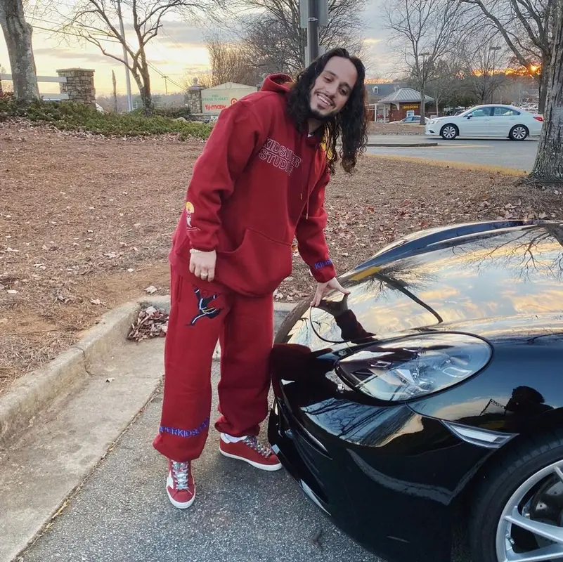 Russ outfit in KidSuper and Golden Goose, 2021