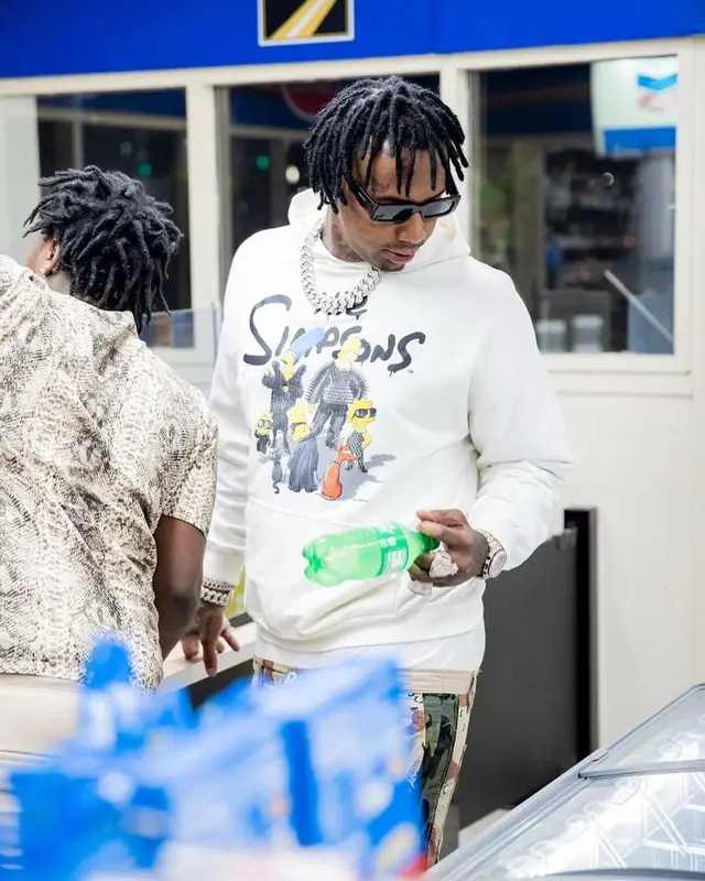 Moneybagg Yo outfit in Balenciaga, Gallery Dept., and Prada, 2021