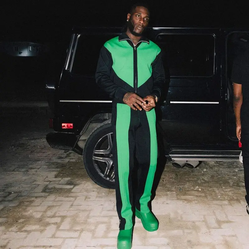 Burna Boy outfit in Bottega Veneta, 2021