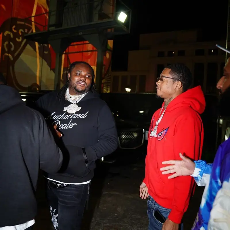 Tee Grizzley outfit in Just Don, Amiri, and Saint Laurent, 2021