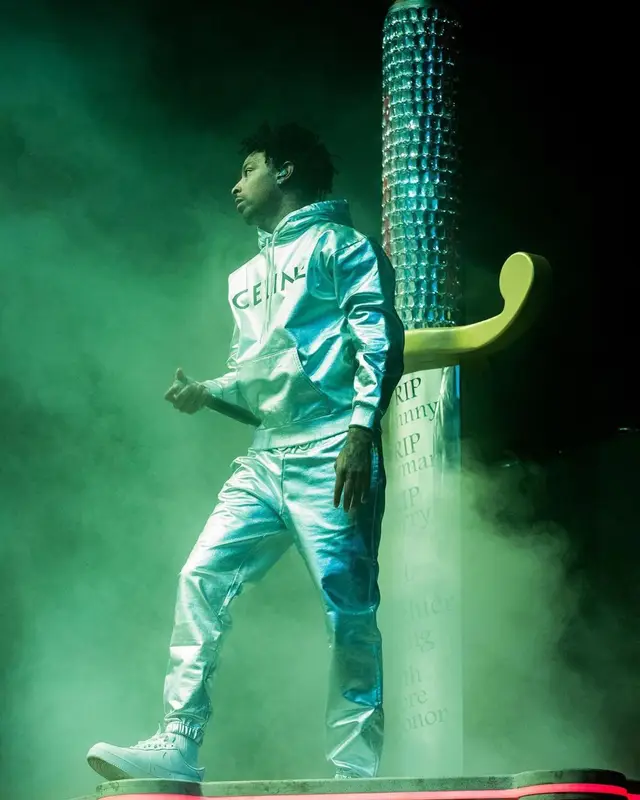 21 Savage outfit in Celine and Nike, 2021