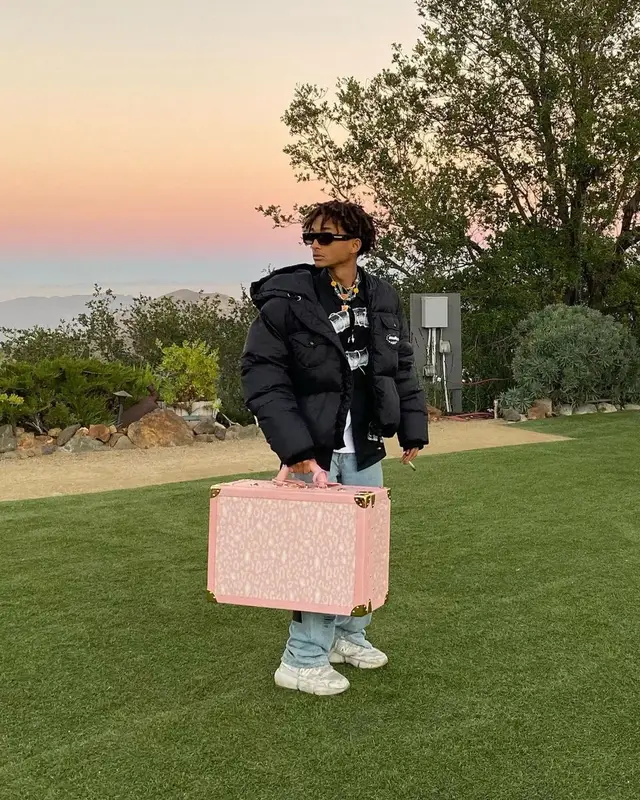 Jaden Smith outfit in MSFTSrep, New Balance, and Jaden Smith Merch, 2021