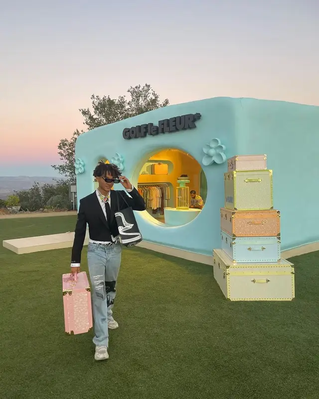 Jaden Smith outfit in MSFTSrep, New Balance, and Jaden Smith Merch, 2021