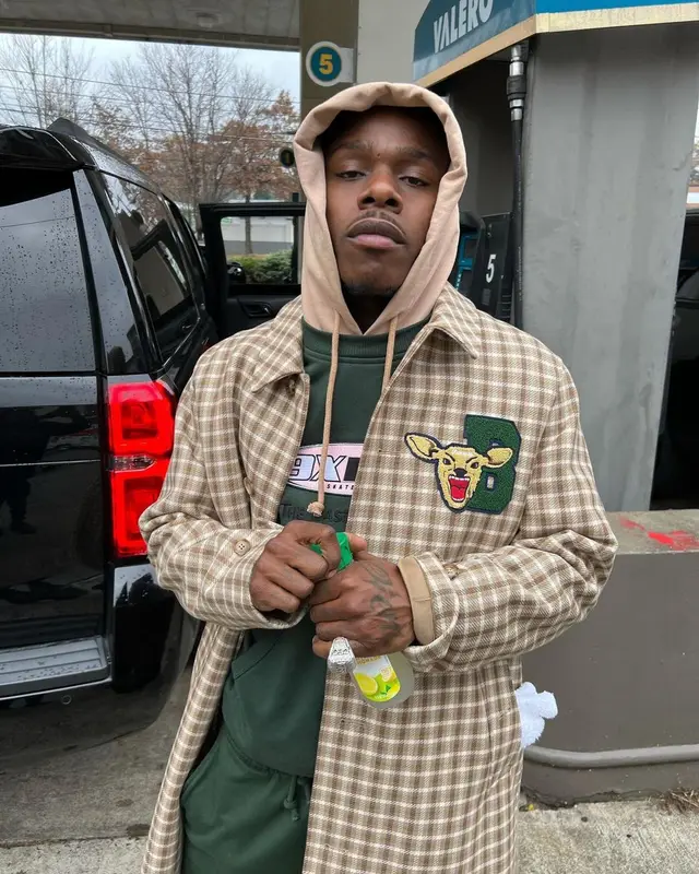 DaBaby outfit in Burberry, Jordan, and Nike, 2021