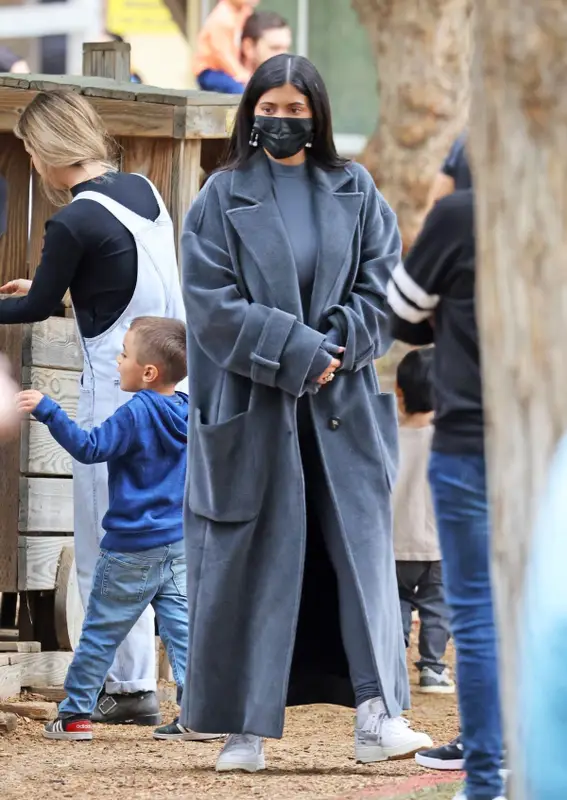 Kylie Jenner outfit in The Attico, Nike, and Skims, 2021