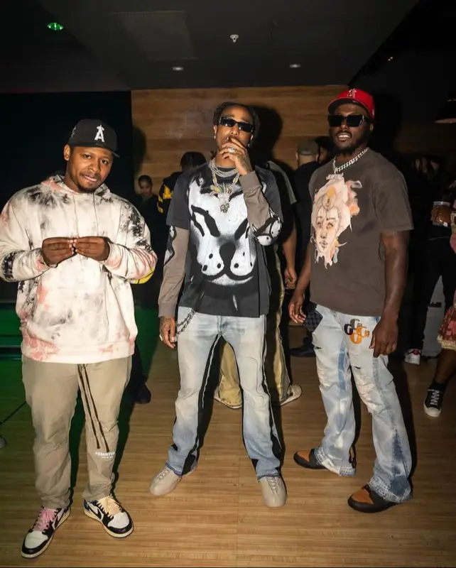 Quavo outfit in Givenchy, Gallery Dept., and Balenciaga, 2021