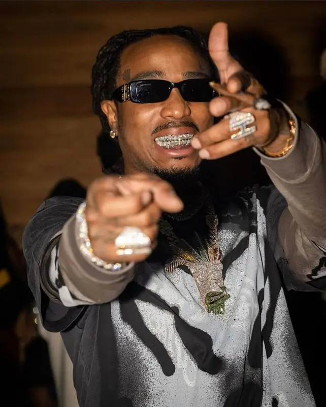Quavo outfit in Givenchy, Gallery Dept., and Balenciaga, 2021