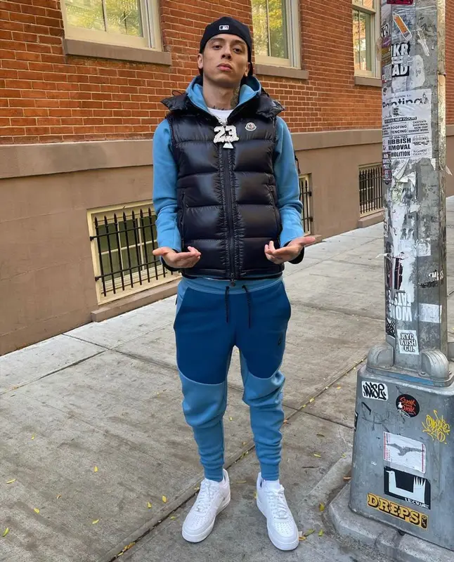 Central Cee outfit in Moncler and Nike, 2021