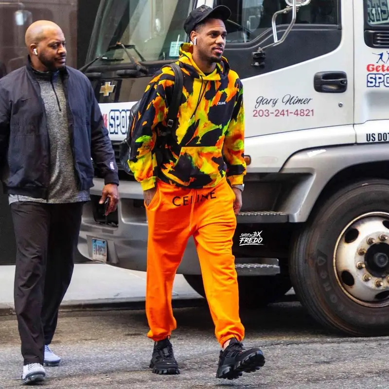 Monte Morris outfit in Celine, Prada, and Amiri, 2021
