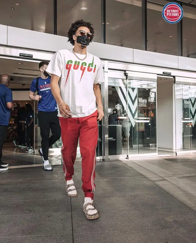 Cade Cunningham outfit in Gucci, 2021