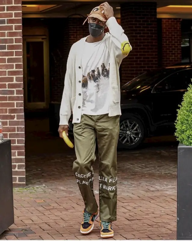Caris Levert outfit in Rhude, Kapital, and Cactus Plant Flea Market, 2021