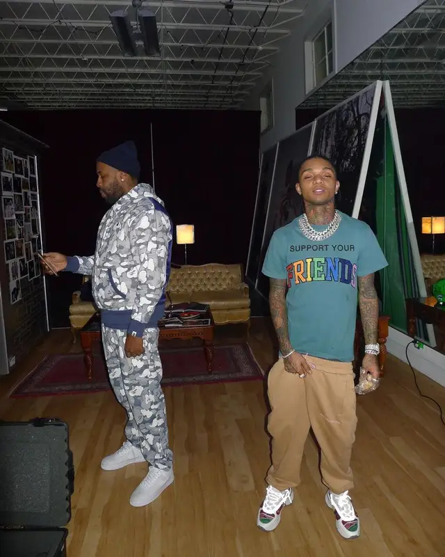 Mike Will Made-It outfit in Bape and Nike, 2021