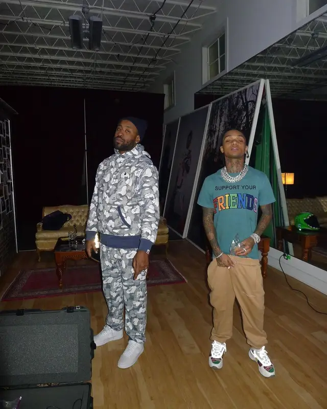 Mike Will Made-It outfit in Bape and Nike, 2021