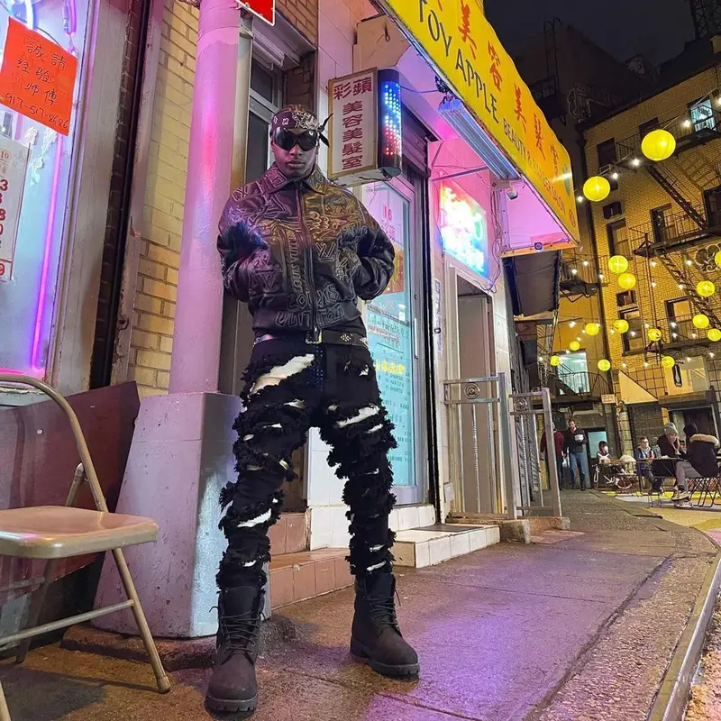Bloody Dior outfit in Louis Vuitton, Rick Owens, and Balenciaga, 2021