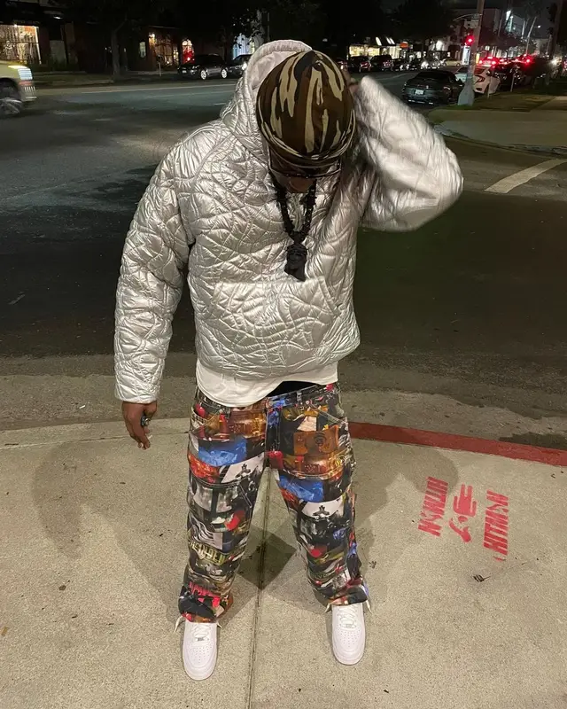 Bloody Dior outfit in ERL, Supreme, and Nas, 2021