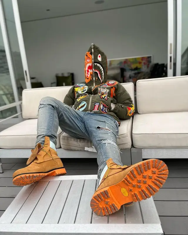 Moneybagg Yo outfit in Readymade, Amiri, and Bape, 2021