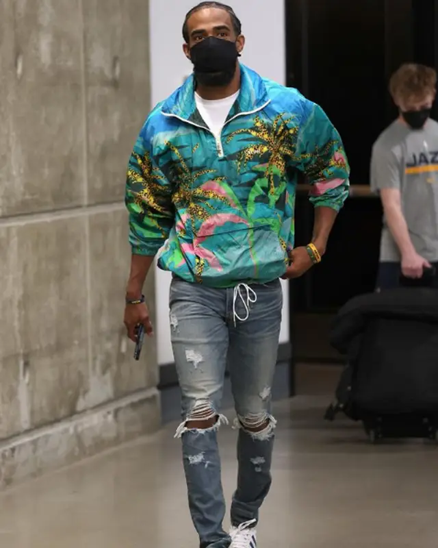 Mike Conley outfit in Celine, Amiri, and Lanvin, 2021