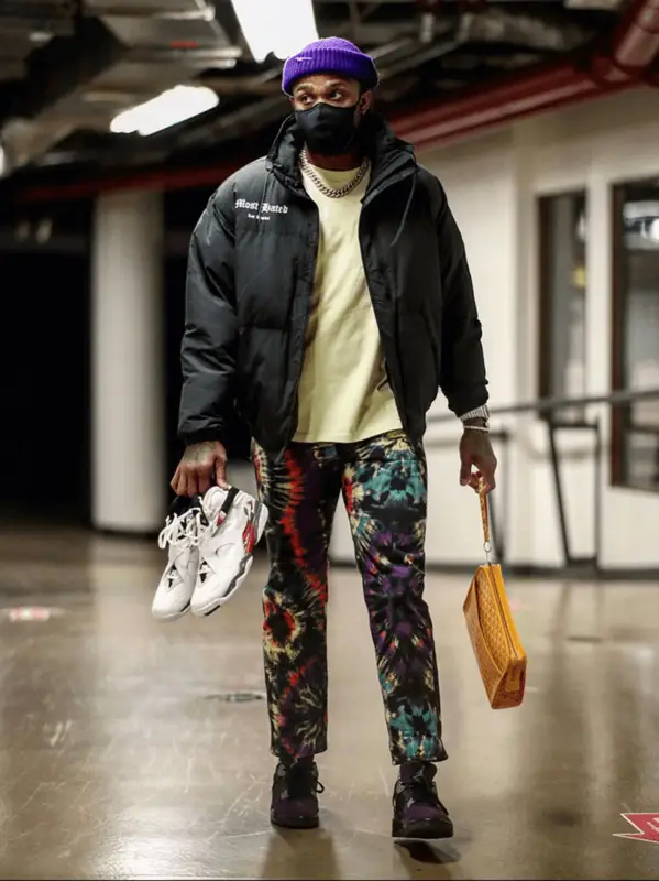 PJ Tucker outfit in Most Hated, Dries Van Noten, and Jordan, 2021