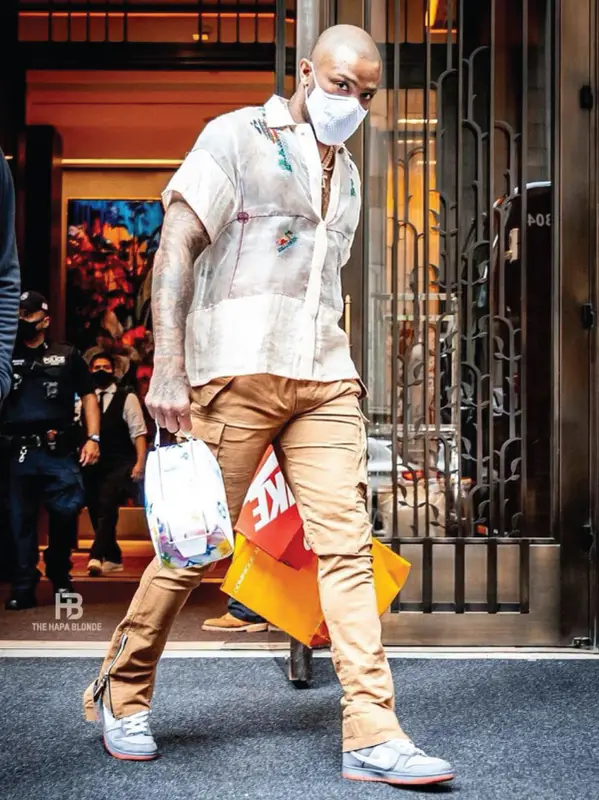 PJ Tucker outfit in Bode, Nike, and Louis Vuitton, 2021