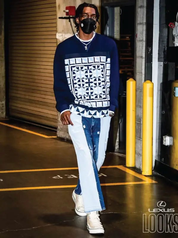 Terance Mann outfit in Dolce & Gabbana, Converse, and Kim Jones, 2021