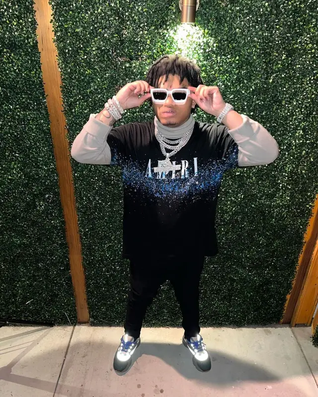 No Cap outfit in Amiri, Lonely Nights, and Louis Vuitton, 2021