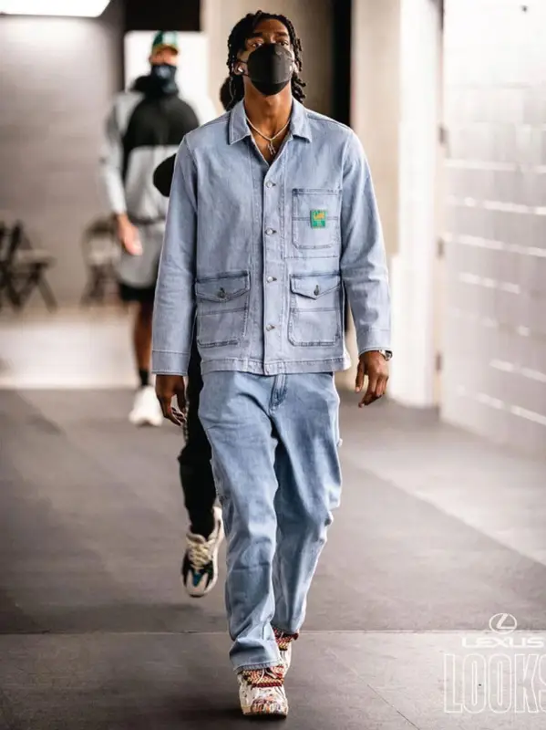 Terance Mann outfit in Lee, Lanvin, and The Hundreds, 2021