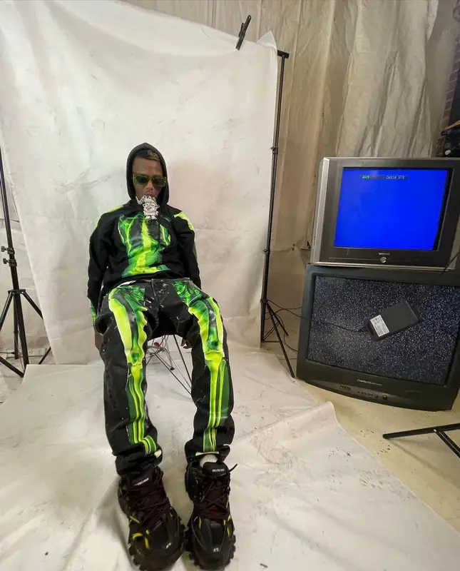 Famous Dex outfit in Toth660, Balenciaga, and Iets Frans, 2021