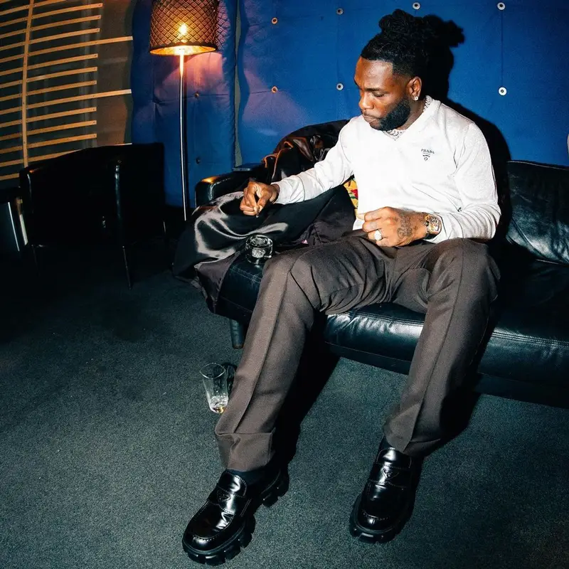Burna Boy outfit in Prada, 2021