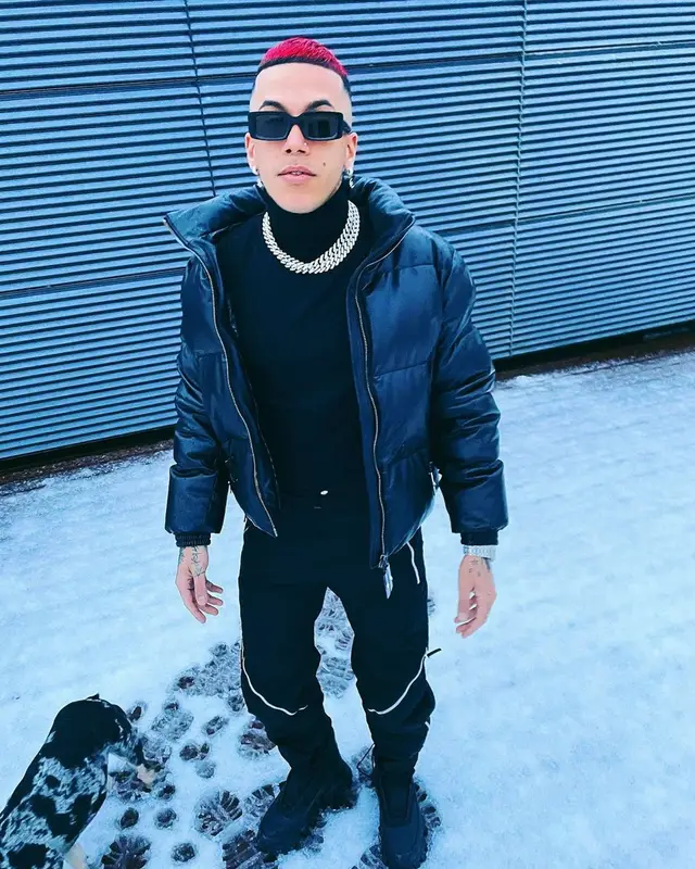 Sfera Ebbasta outfit in Sfera Ebbasta Merch, Bottega Veneta, and Prada, 2021