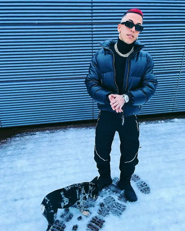 Sfera Ebbasta outfit in Sfera Ebbasta Merch, Bottega Veneta, and Prada, 2021