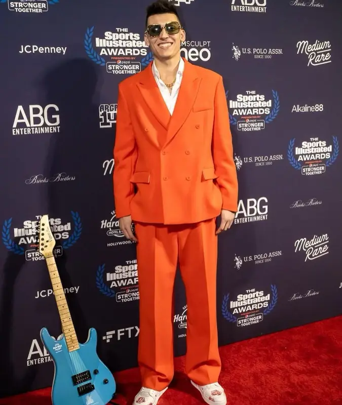 Tyler Herro outfit in Casablanca, Louis Vuitton, and Gucci, 2021