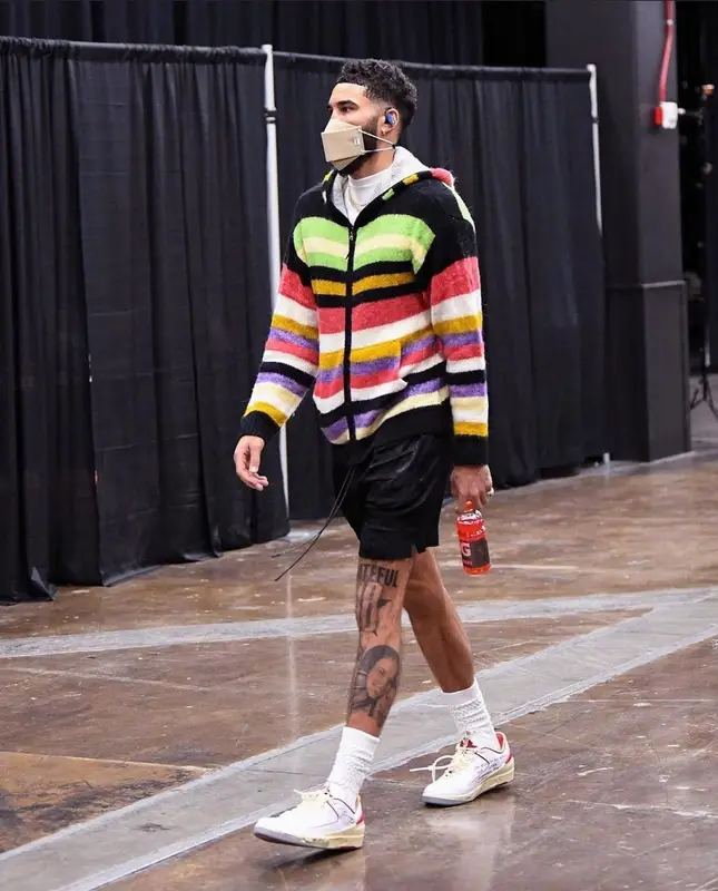 Jayson Tatum outfit in Rta, Nike, and Henry Mask, 2021