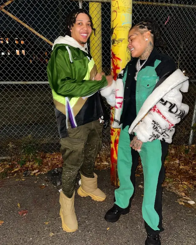 Young M.A outfit in Marni and Alexander McQueen, 2021