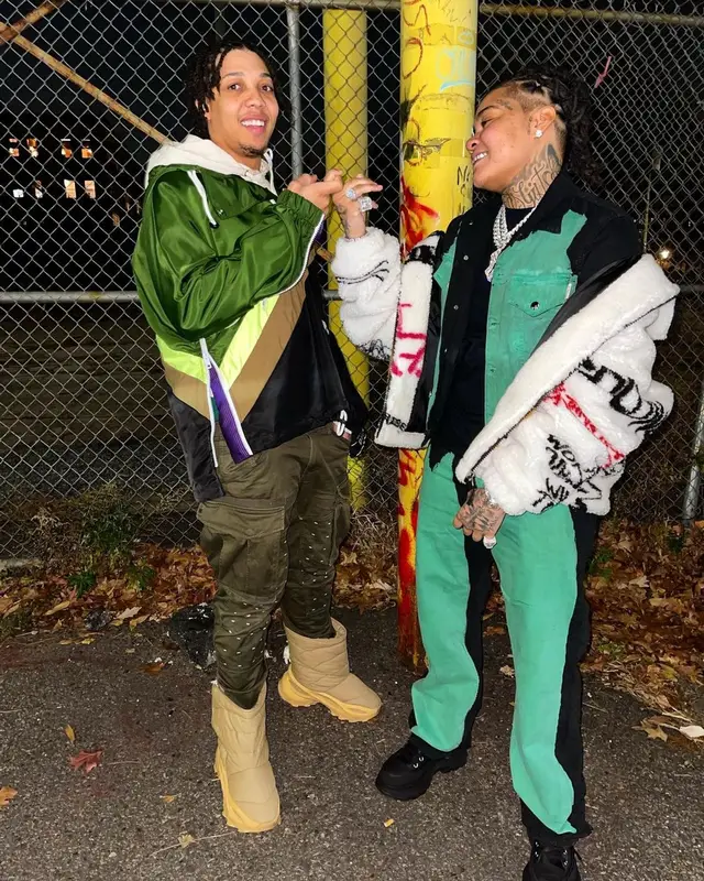 Young M.A outfit in Marni and Alexander McQueen, 2021