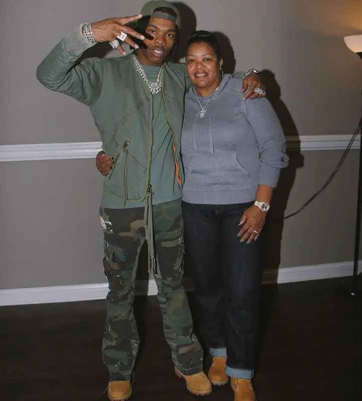 Lil Baby outfit in Greg Lauren, Gallery Dept., and Timberland, 2021