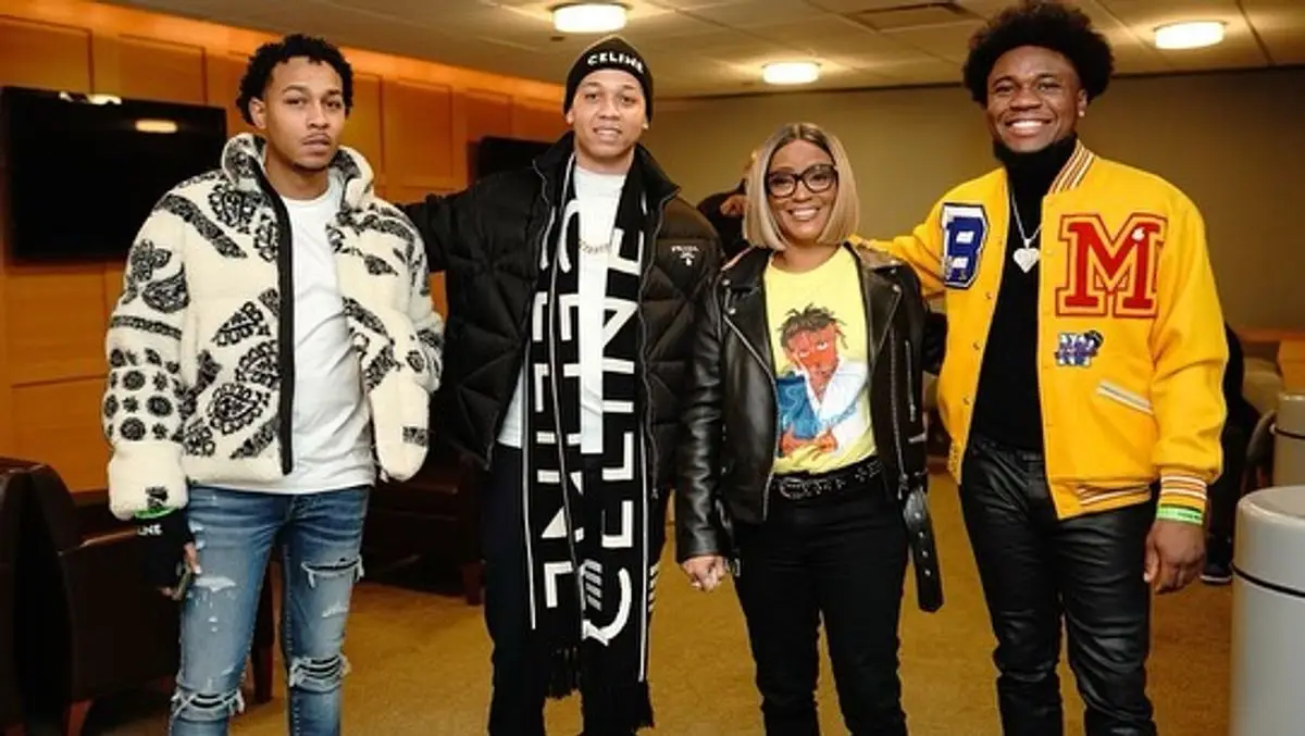 Lil Bibby outfit in Prada, Thom Browne, and Celine, 2021