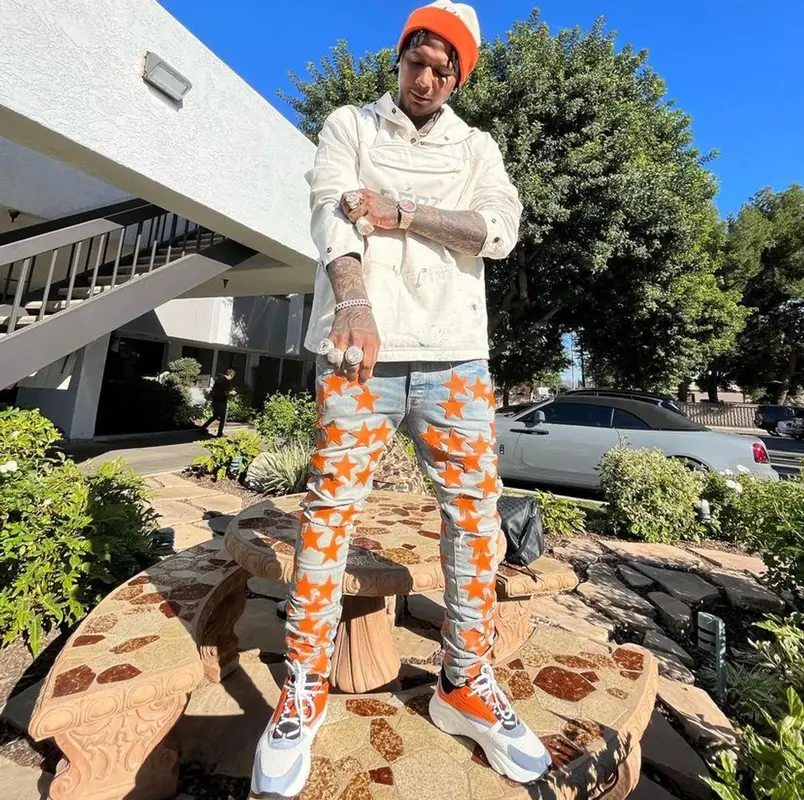 Moneybagg Yo outfit in Gallery Dept., Amiri, and Dior, 2021
