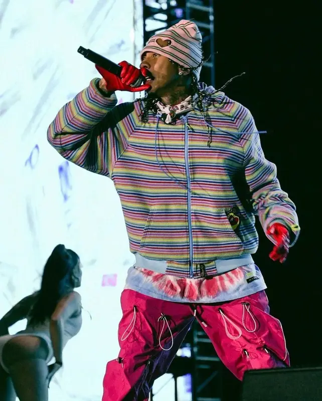 Tyga outfit in Bape, 99%IS, and Nike, 2021