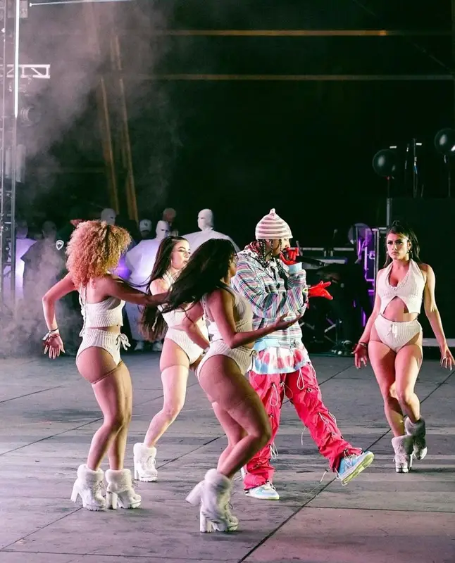 Tyga outfit in Bape, 99%IS, and Nike, 2021