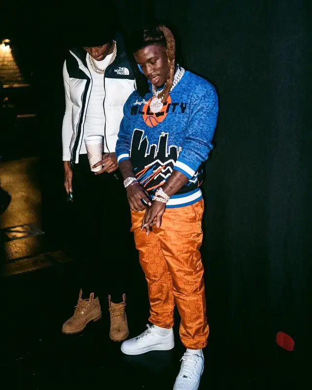 Hot Boii outfit in Just Don, Gucci, and Nike, 2021