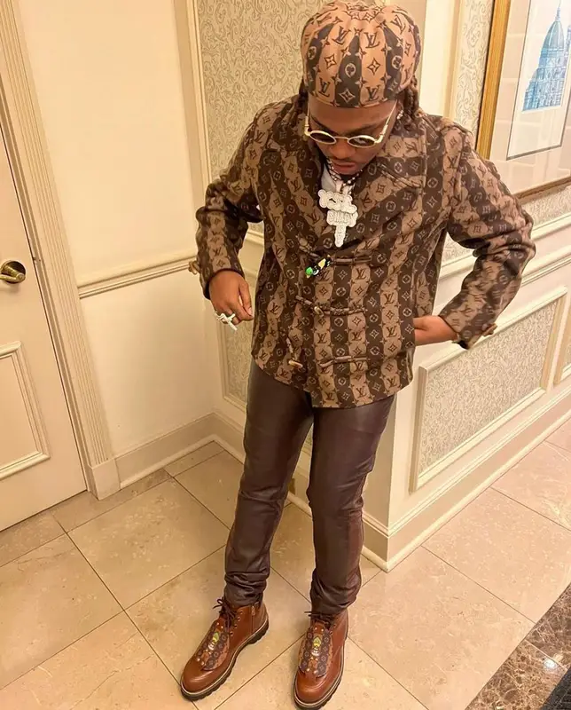 Gunna outfit in Monfrere, Cartier, and Louis Vuitton, 2021