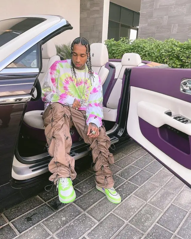 Tyga outfit in 99%IS and Bape, 2021