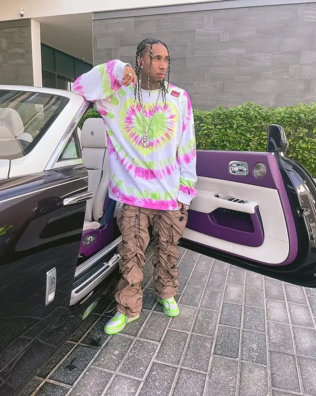 Tyga outfit in 99%IS and Bape, 2021