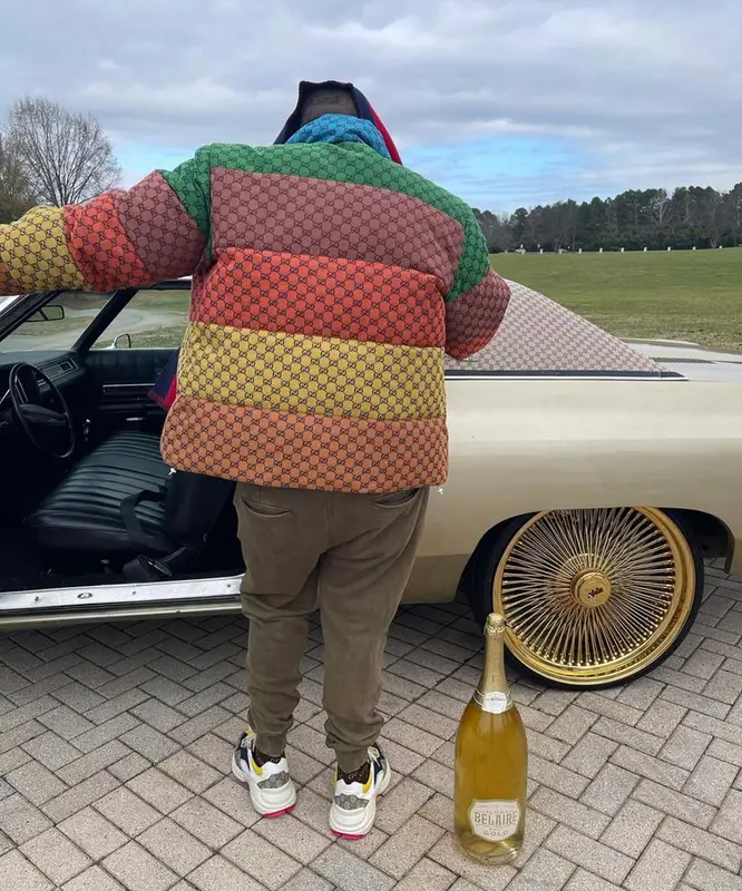 Rick Ross outfit in Gucci and Cartier, 2021
