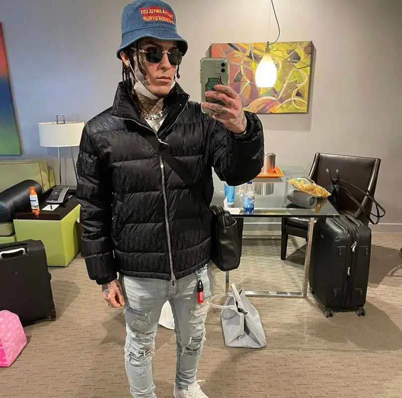 Lil Skies outfit in Dior, Amiri, and Cartier, 2021