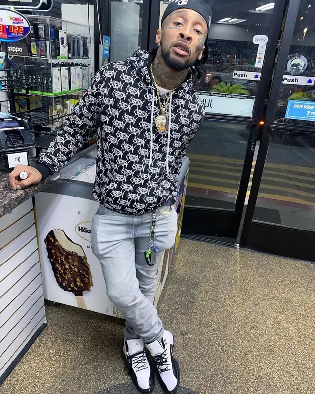 Shordie Shordie outfit in Section 8, Purple Brand, and Louis Vuitton, 2021