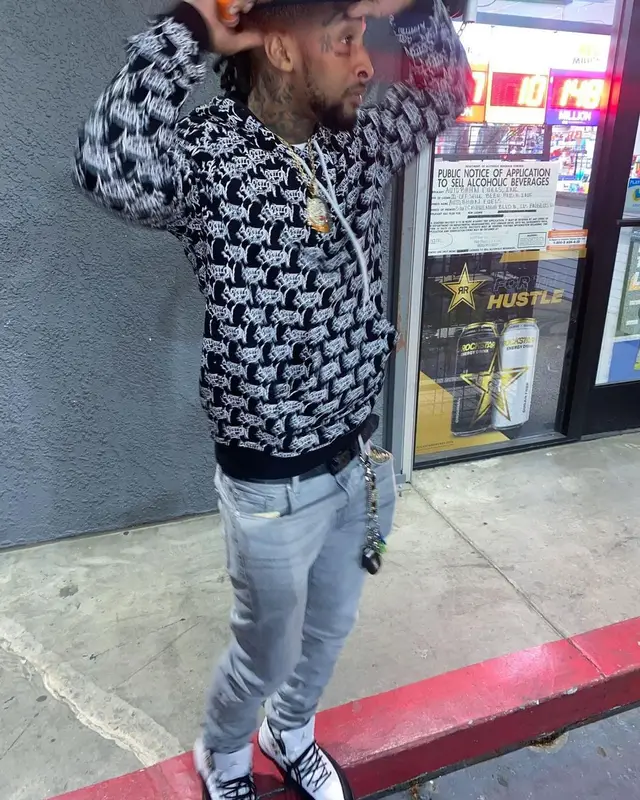 Shordie Shordie outfit in Section 8, Purple Brand, and Louis Vuitton, 2021